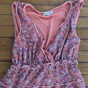 Max studio peach floral midi dress